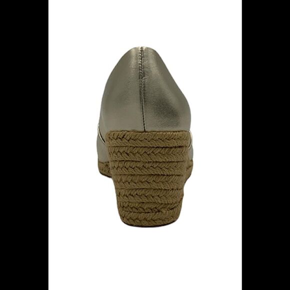 Jack Rogers Criss-Cross Wedge Espadrilles Palmer Platinum - Medium - Picture 4 of 5